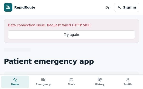 Screenshot of Smart Ambulance Dispatch