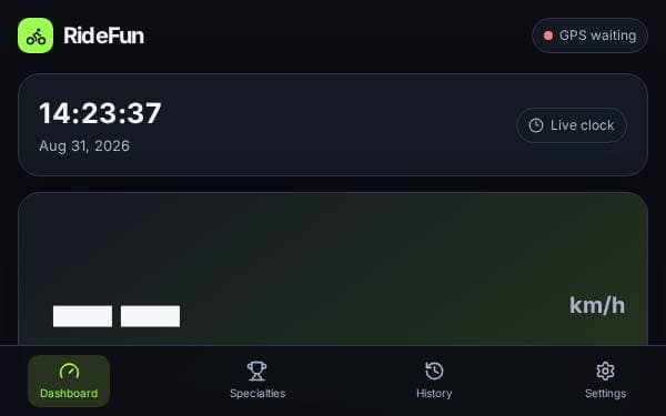 Screenshot of RideFun