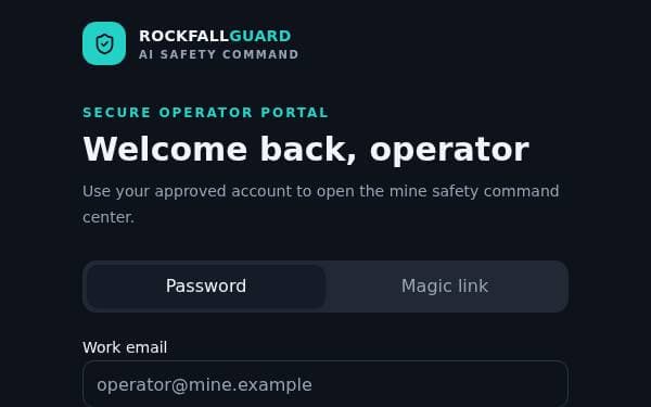 Screenshot of Rockfall Risk Monitor