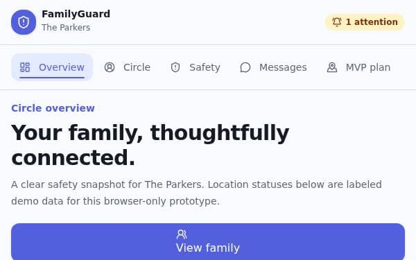 Screenshot of FamilyGuard MVP