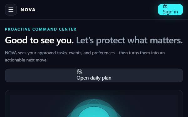 Screenshot of NOVA Command Center