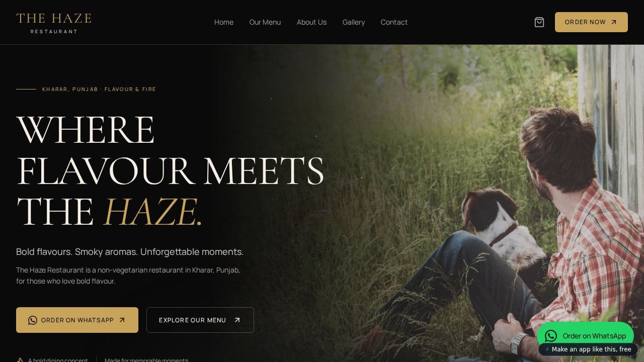 Screenshot of The Haze Restaurant