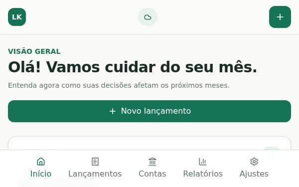 Screenshot of LK Controle Mensal