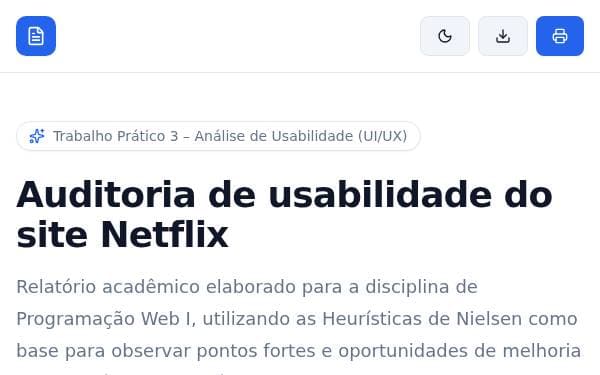 Screenshot of Relatório Nielsen Netflix