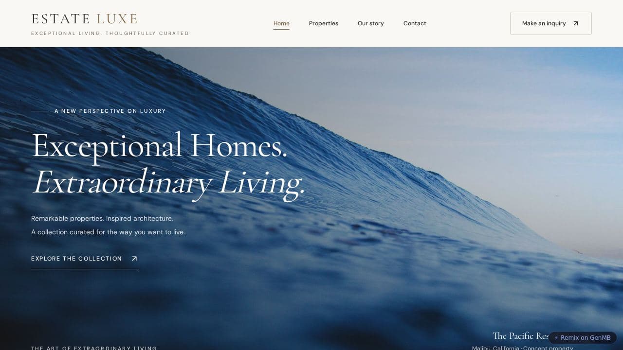 Screenshot of ESTATE LUXE