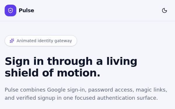 Screenshot of Pulse Login