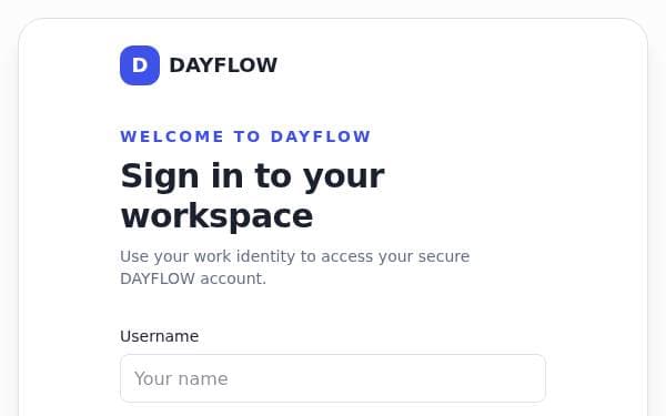 Screenshot of Dayflow HRMS Portal
