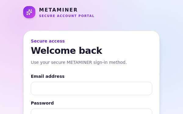 Screenshot of MetaMiner Mining Platform