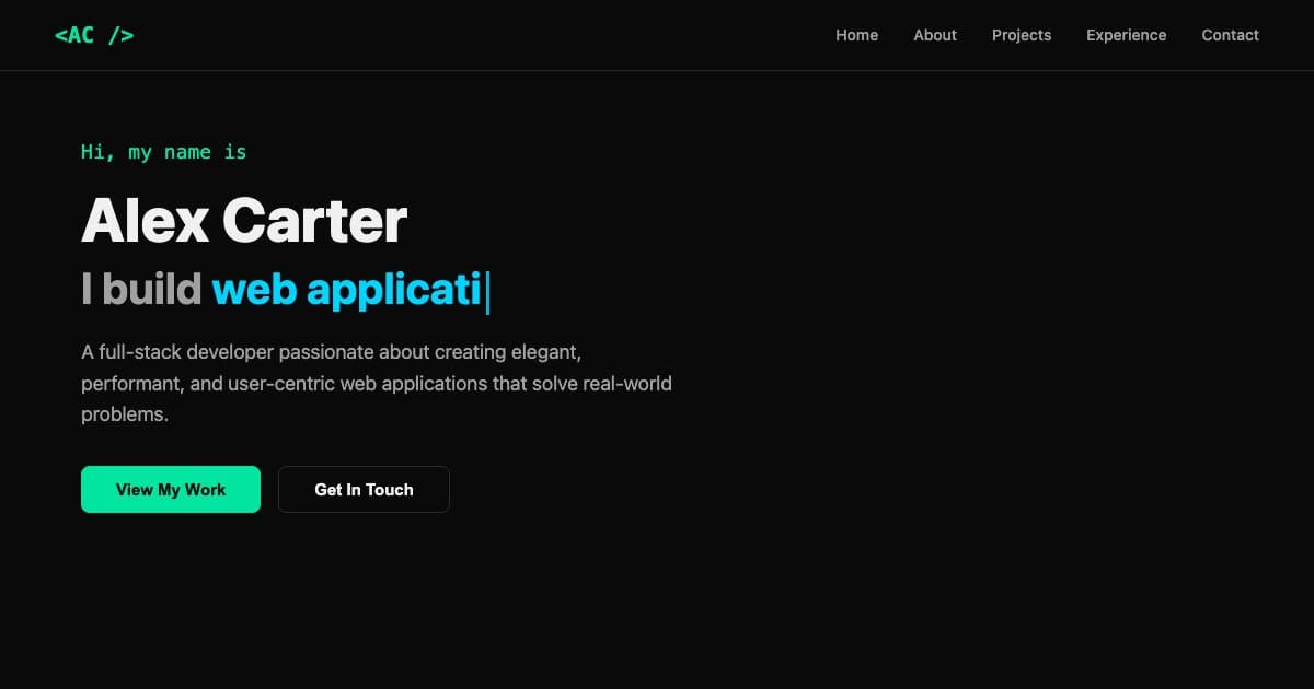Screenshot of Developer Portfolio
