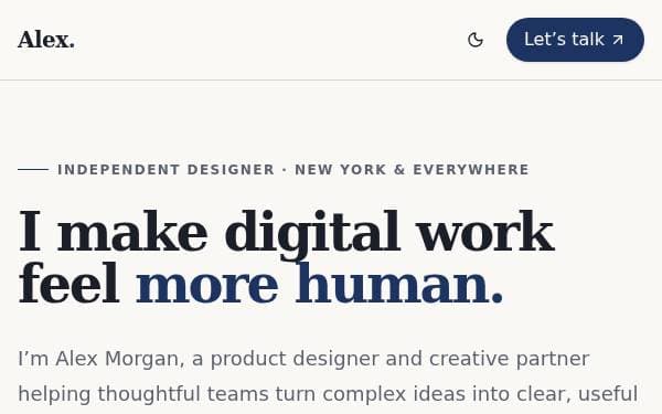 Screenshot of Modern Portfolio Showcase