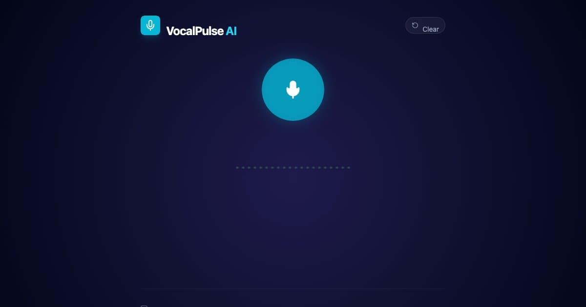 Screenshot of VocalPulse AI - Fixed & Refined