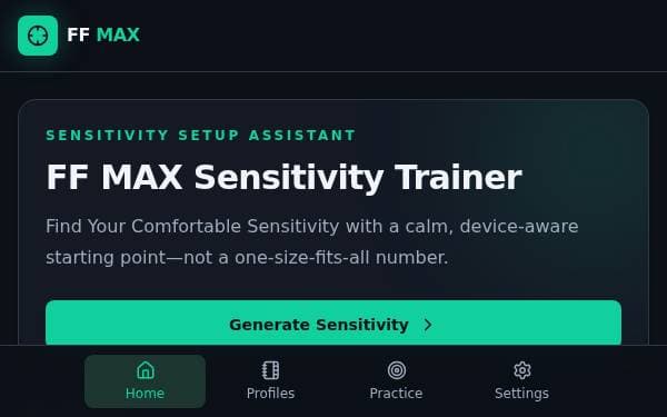 Screenshot of Free Fire Sensitivity Lab