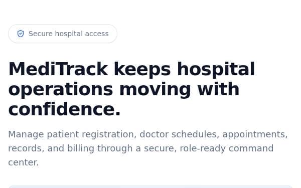 Screenshot of MediTrack Care
