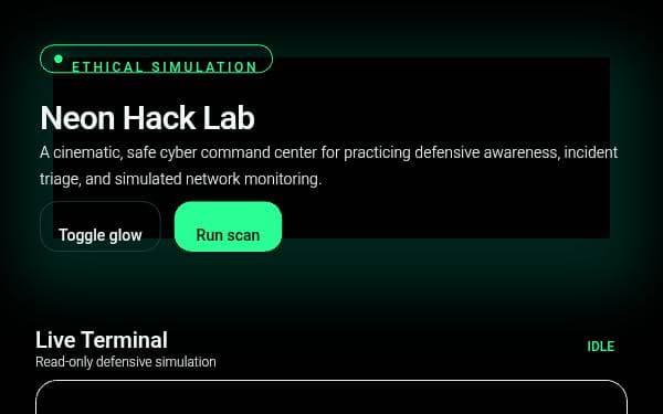 Screenshot of Neon Hack Lab
