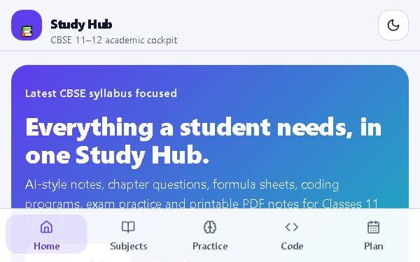 Screenshot of Study Hub