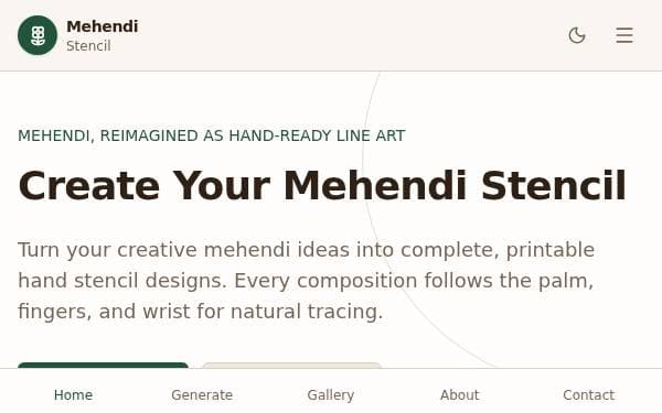 Screenshot of Mehendi Stencil