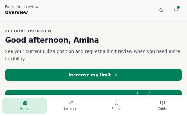 Screenshot of Fuliza Limit Increase