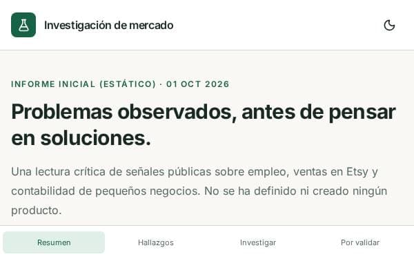 Screenshot of Informe de investigación de mercado