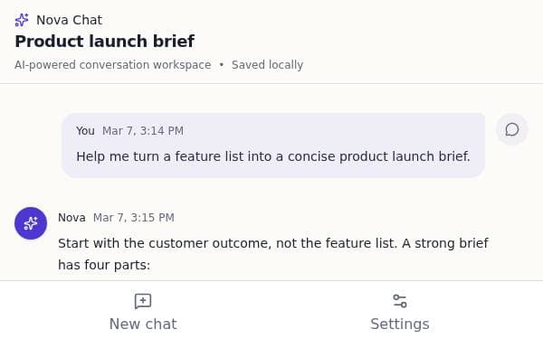 Screenshot of Nova Chat