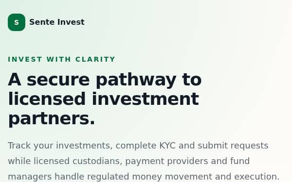 Screenshot of Uganda Investment Portal