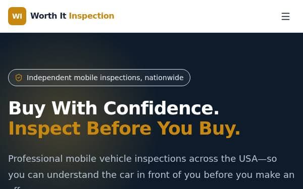 Screenshot of Worth It Inspection