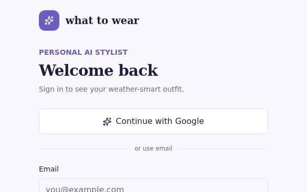 Screenshot of What To Wear