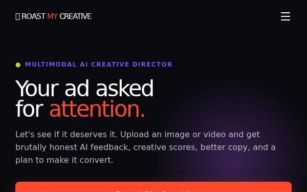 Screenshot of Roast My Creative — AI Ad Analyzer