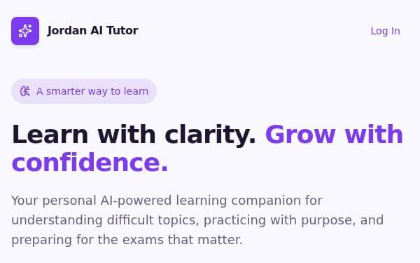 Screenshot of Jordan AI Tutor