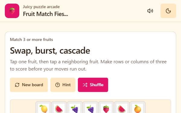 Screenshot of Fruit Match Fiesta