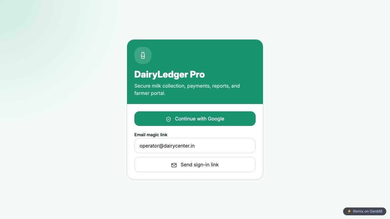 Screenshot of DairyLedger Pro