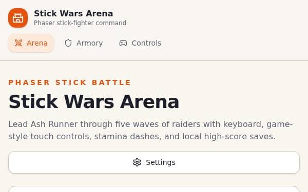 Screenshot of Stick Wars Game