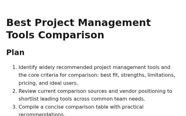 Screenshot of Find the best project management tools and compare them in a table