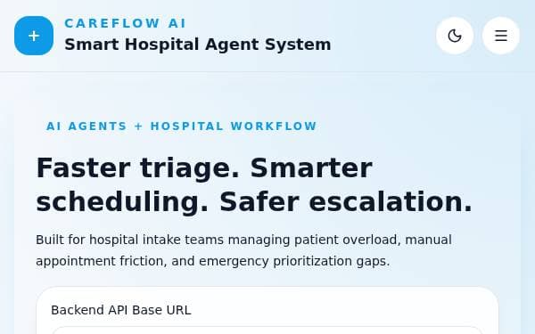 Screenshot of CareFlow AI