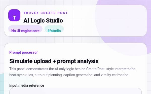 Screenshot of Trovex AI Studio