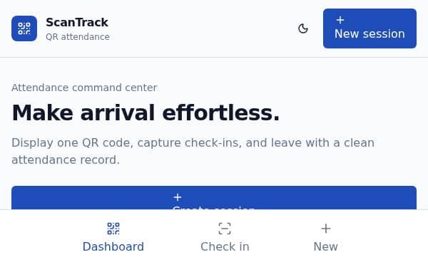 Screenshot of ScanTrack Attendance