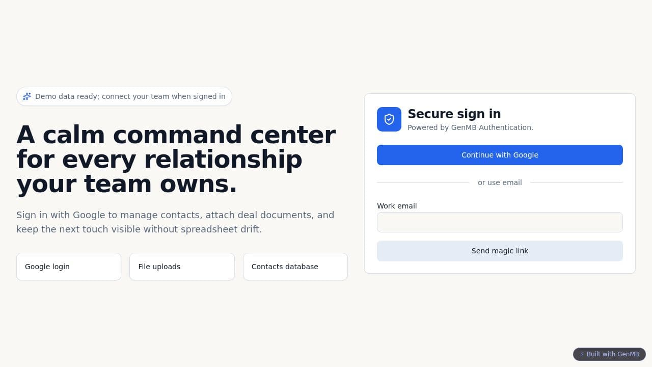 Screenshot of Orbit Team CRM