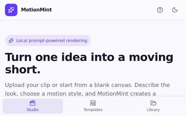 Screenshot of MotionMint AI