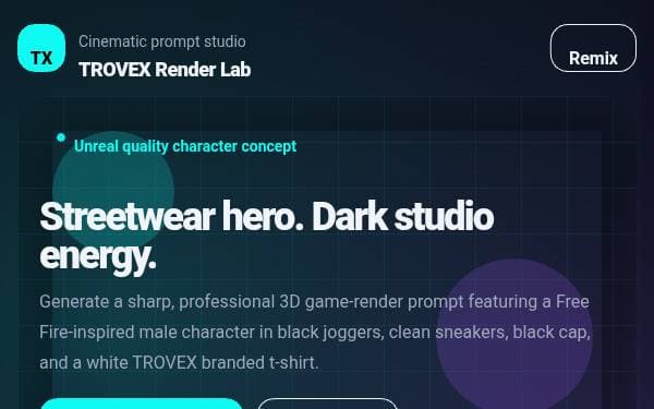 Screenshot of TROVEX Render Lab