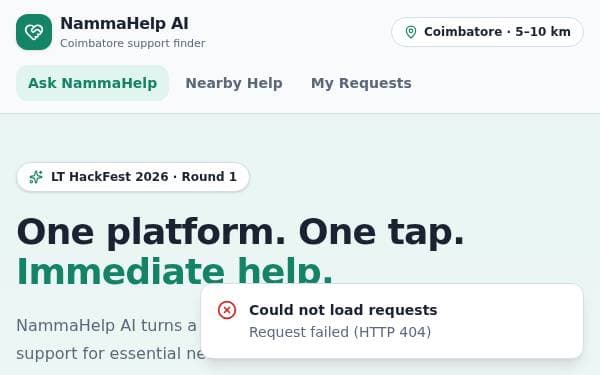 Screenshot of NammaHelp AI