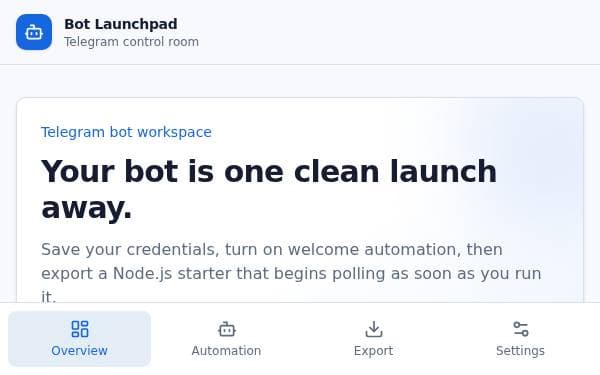 Screenshot of Bot Launchpad