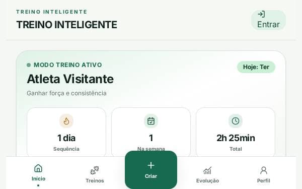 Screenshot of Treino Inteligente