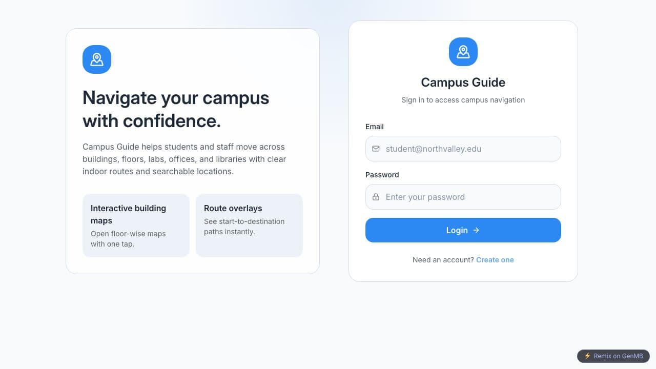 Screenshot of Campus Guide