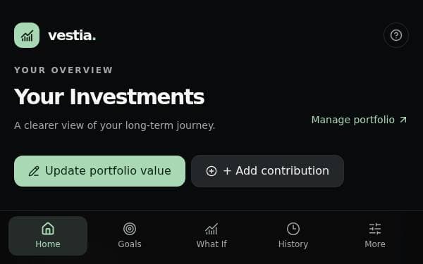 Screenshot of Vestia Investment Tracker