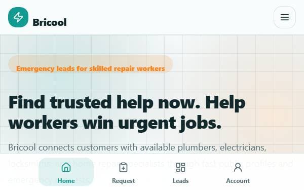 Screenshot of Bricool Leads