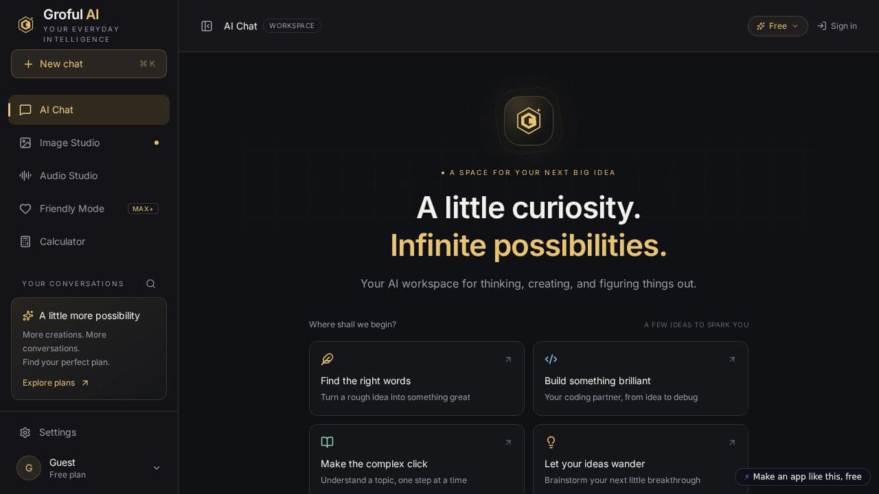 Screenshot of Groful AI
