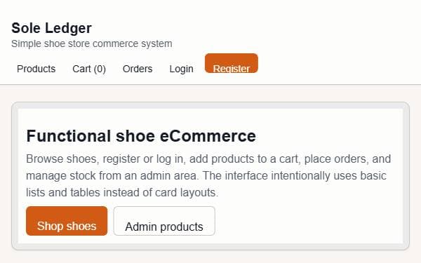 Screenshot of Sole Ledger