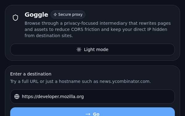Screenshot of Goggle Proxy