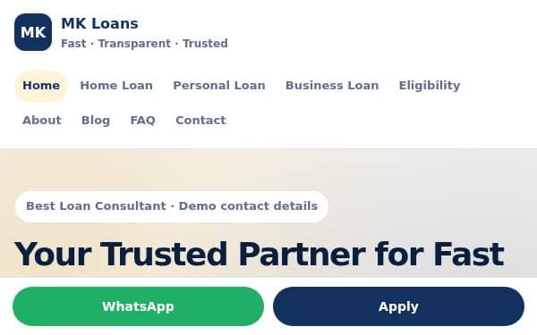 Screenshot of MK Loans
