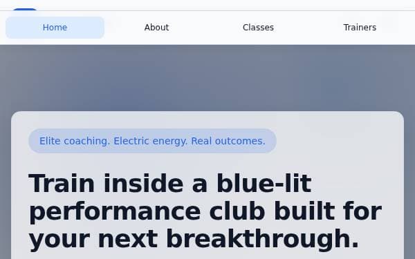 Screenshot of Apex Blue Fitness
