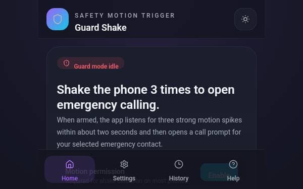 Screenshot of Guard Shake
